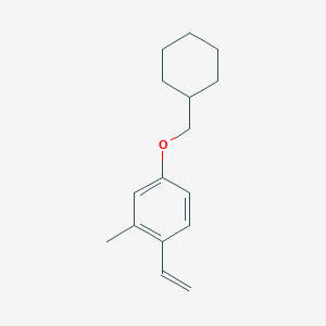 molecular formula C16H22O B8172994 4-(Cyclohexylmethoxy)-2-methyl-1-vinylbenzene 