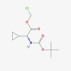 molecular formula C11H18ClNO4 B8173002 (R)-Chloromethyl 2-((tert-butoxycarbonyl)amino)-2-cyclopropylacetate 