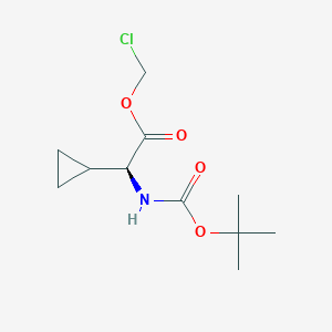 molecular formula C11H18ClNO4 B8173005 (S)-Chloromethyl 2-((tert-butoxycarbonyl)amino)-2-cyclopropylacetate 