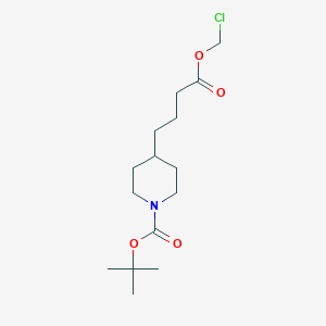 molecular formula C15H26ClNO4 B8173024 tert-Butyl 4-(4-(chloromethoxy)-4-oxobutyl)piperidine-1-carboxylate 