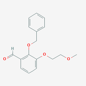 molecular formula C17H18O4 B8173046 2-(Benzyloxy)-3-(2-methoxyethoxy)benzaldehyde 