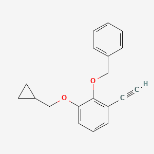 molecular formula C19H18O2 B8173075 2-(Benzyloxy)-1-(cyclopropylmethoxy)-3-ethynylbenzene 