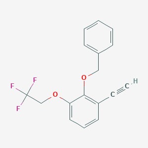 molecular formula C17H13F3O2 B8173085 2-(Benzyloxy)-1-ethynyl-3-(2,2,2-trifluoroethoxy)benzene 