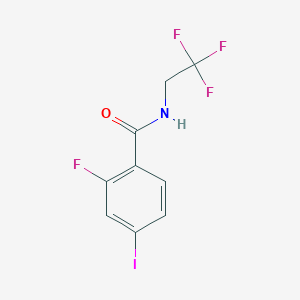 molecular formula C9H6F4INO B8173159 2-Fluoro-4-iodo-N-(2,2,2-trifluoroethyl)benzamide 