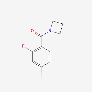 molecular formula C10H9FINO B8173171 Azetidin-1-yl(2-fluoro-4-iodophenyl)methanone 