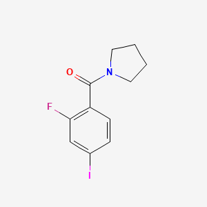 molecular formula C11H11FINO B8173172 (2-Fluoro-4-iodophenyl)(pyrrolidin-1-yl)methanone 