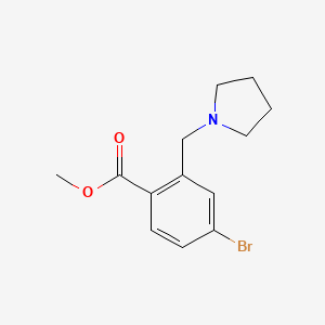 molecular formula C13H16BrNO2 B8173204 Methyl 4-bromo-2-(pyrrolidin-1-ylmethyl)benzoate 