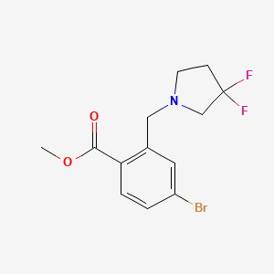 molecular formula C13H14BrF2NO2 B8173207 Methyl 4-bromo-2-((3,3-difluoropyrrolidin-1-yl)methyl)benzoate 