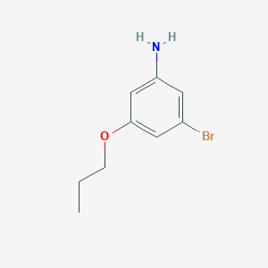 molecular formula C9H12BrNO B8173222 3-Bromo-5-propoxyaniline 