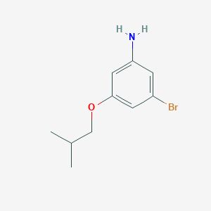 molecular formula C10H14BrNO B8173235 3-Bromo-5-(2-methylpropoxy)aniline 