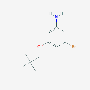 molecular formula C11H16BrNO B8173240 3-Bromo-5-(neopentyloxy)aniline 