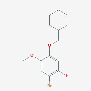 molecular formula C14H18BrFO2 B8173244 1-Bromo-4-(cyclohexylmethoxy)-2-fluoro-5-methoxybenzene 