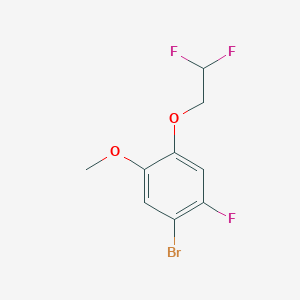 molecular formula C9H8BrF3O2 B8173249 1-Bromo-4-(2,2-difluoroethoxy)-2-fluoro-5-methoxybenzene 