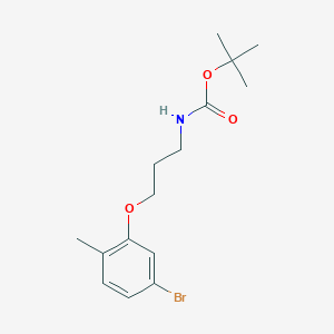 molecular formula C15H22BrNO3 B8173259 tert-Butyl (3-(5-bromo-2-methylphenoxy)propyl)carbamate 