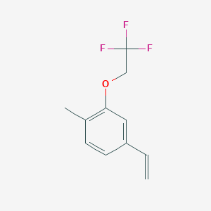 molecular formula C11H11F3O B8173263 1-Methyl-2-(2,2,2-trifluoroethoxy)-4-vinylbenzene 