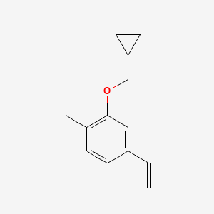 molecular formula C13H16O B8173273 2-(Cyclopropylmethoxy)-1-methyl-4-vinylbenzene 