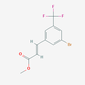 molecular formula C11H8BrF3O2 B8173300 2-Propenoicacid,3-[3-bromo-5-(trifluoromethyl)phenyl]-,methylester 