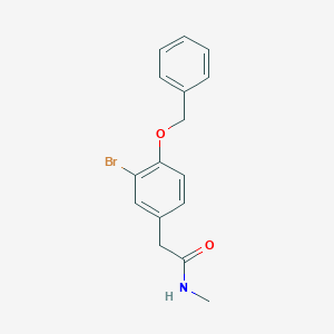 molecular formula C16H16BrNO2 B8173326 2-(4-(Benzyloxy)-3-bromophenyl)-N-methylacetamide 