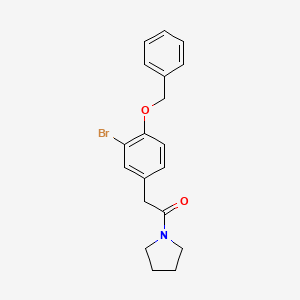 molecular formula C19H20BrNO2 B8173352 2-(4-(Benzyloxy)-3-bromophenyl)-1-(pyrrolidin-1-yl)ethanone 