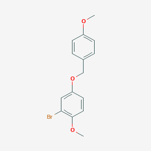 molecular formula C15H15BrO3 B8173360 2-Bromo-1-methoxy-4-((4-methoxybenzyl)oxy)benzene 
