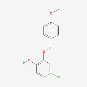 molecular formula C14H13ClO3 B8173432 4-Chloro-2-((4-methoxybenzyl)oxy)phenol 