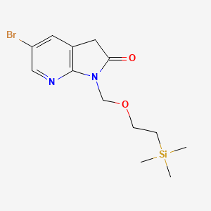 molecular formula C13H19BrN2O2Si B8173435 2H-Pyrrolo[2,3-b]pyridin-2-one, 5-bromo-1,3-dihydro-1-[[2-(trimethylsilyl)ethoxy]methyl]- 