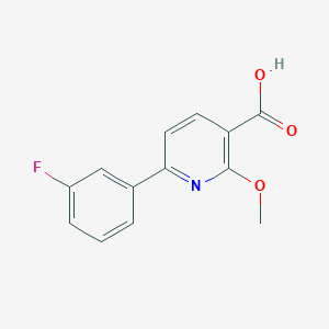 molecular formula C13H10FNO3 B8173440 6-(3-Fluorophenyl)-2-methoxynicotinic acid 
