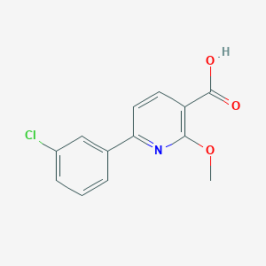 molecular formula C13H10ClNO3 B8173447 6-(3-Chlorophenyl)-2-methoxynicotinic acid 