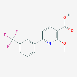 molecular formula C14H10F3NO3 B8173455 2-Methoxy-6-(3-(trifluoromethyl)phenyl)nicotinic acid 