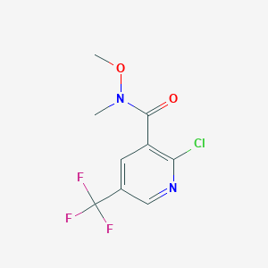 molecular formula C9H8ClF3N2O2 B8173558 2-Chloro-N-methoxy-N-methyl-5-(trifluoromethyl)nicotinamide 