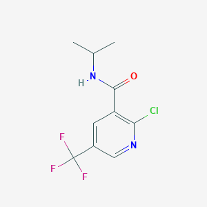 molecular formula C10H10ClF3N2O B8173566 2-Chloro-N-isopropyl-5-(trifluoromethyl)nicotinamide 