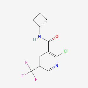 molecular formula C11H10ClF3N2O B8173577 2-Chloro-N-cyclobutyl-5-(trifluoromethyl)nicotinamide 