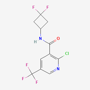 molecular formula C11H8ClF5N2O B8173580 2-Chloro-N-(3,3-difluorocyclobutyl)-5-(trifluoromethyl)nicotinamide 