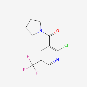 molecular formula C11H10ClF3N2O B8173597 (2-Chloro-5-(trifluoromethyl)pyridin-3-yl)(pyrrolidin-1-yl)methanone 