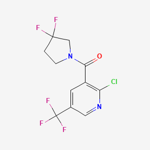 molecular formula C11H8ClF5N2O B8173602 (2-Chloro-5-(trifluoromethyl)pyridin-3-yl)(3,3-difluoropyrrolidin-1-yl)methanone 