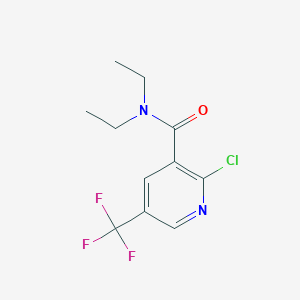 molecular formula C11H12ClF3N2O B8173603 2-Chloro-N,N-diethyl-5-(trifluoromethyl)nicotinamide 