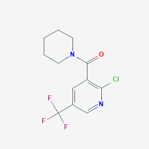 molecular formula C12H12ClF3N2O B8173611 (2-Chloro-5-(trifluoromethyl)pyridin-3-yl)(piperidin-1-yl)methanone 