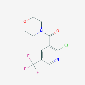molecular formula C11H10ClF3N2O2 B8173619 (2-Chloro-5-(trifluoromethyl)pyridin-3-yl)(morpholino)methanone 