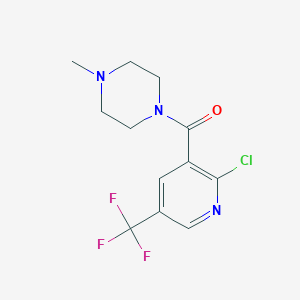 molecular formula C12H13ClF3N3O B8173626 (2-Chloro-5-(trifluoromethyl)pyridin-3-yl)(4-methylpiperazin-1-yl)methanone 