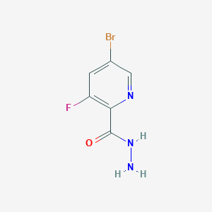 molecular formula C6H5BrFN3O B8173640 5-Bromo-3-fluoropicolinohydrazide 