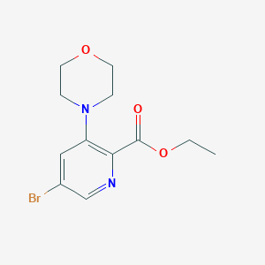 molecular formula C12H15BrN2O3 B8173646 Ethyl 5-bromo-3-morpholinopicolinate 
