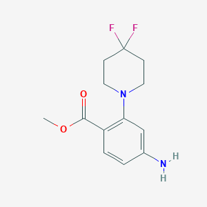 molecular formula C13H16F2N2O2 B8173679 Methyl 4-amino-2-(4,4-difluoropiperidin-1-yl)benzoate 