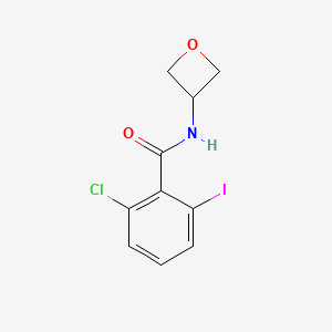 molecular formula C10H9ClINO2 B8173720 2-Chloro-6-iodo-N-(oxetan-3-yl)benzamide 
