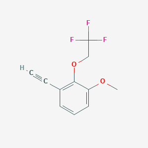 molecular formula C11H9F3O2 B8173759 1-Ethynyl-3-methoxy-2-(2,2,2-trifluoroethoxy)benzene 