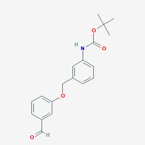 molecular formula C19H21NO4 B8173773 tert-Butyl (3-((3-formylphenoxy)methyl)phenyl)carbamate 