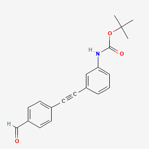 molecular formula C20H19NO3 B8173781 tert-Butyl (3-((4-formylphenyl)ethynyl)phenyl)carbamate 