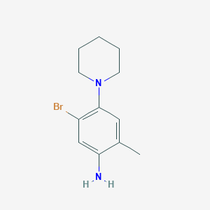 molecular formula C12H17BrN2 B8173794 5-Bromo-2-methyl-4-(piperidin-1-yl)aniline 