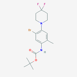 molecular formula C17H23BrF2N2O2 B8173818 tert-Butyl (5-bromo-4-(4,4-difluoropiperidin-1-yl)-2-methylphenyl)carbamate 