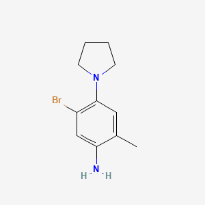 molecular formula C11H15BrN2 B8173829 5-Bromo-2-methyl-4-(pyrrolidin-1-yl)aniline 