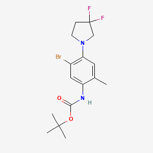 molecular formula C16H21BrF2N2O2 B8173843 tert-Butyl (5-bromo-4-(3,3-difluoropyrrolidin-1-yl)-2-methylphenyl)carbamate 